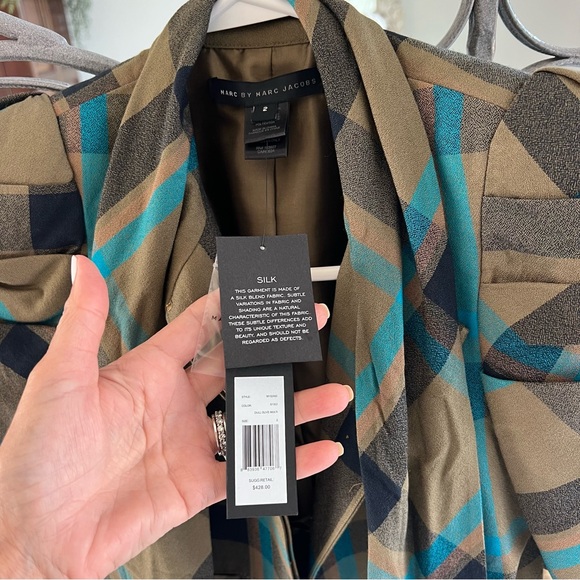Marc by Marc Jacobs Olive & Blue Jacket Size 2 - Picture 7 of 9